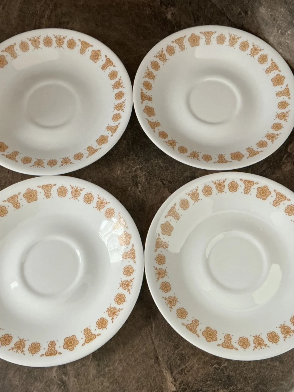 Lot of Vintage Corelle Butterfly Gold Cups and Saucers